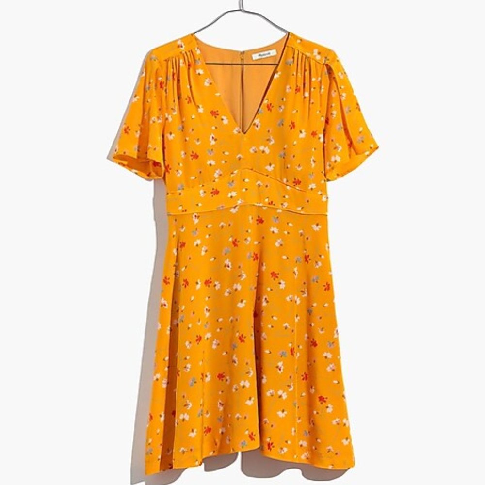 Madewell Silk Belladonna Dress in Painted Carnations Size 0